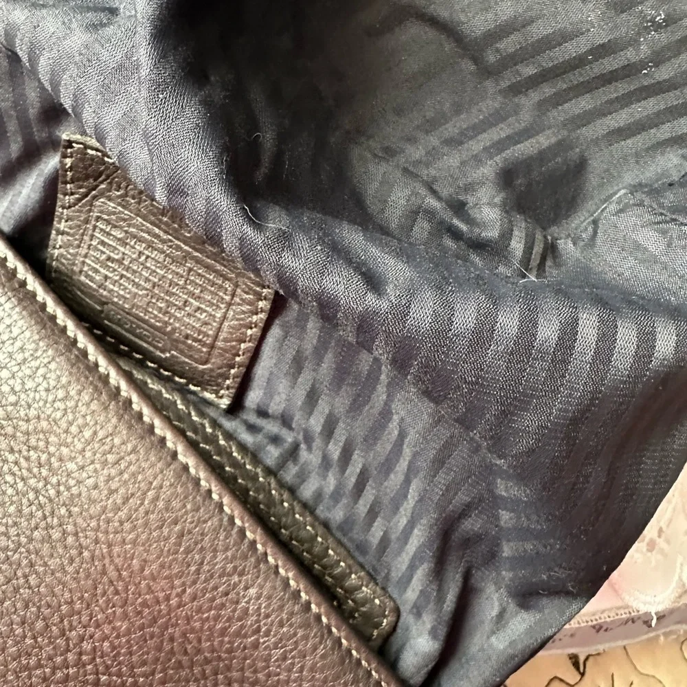 Coach brown Pebbled Leather Shoulder Bag